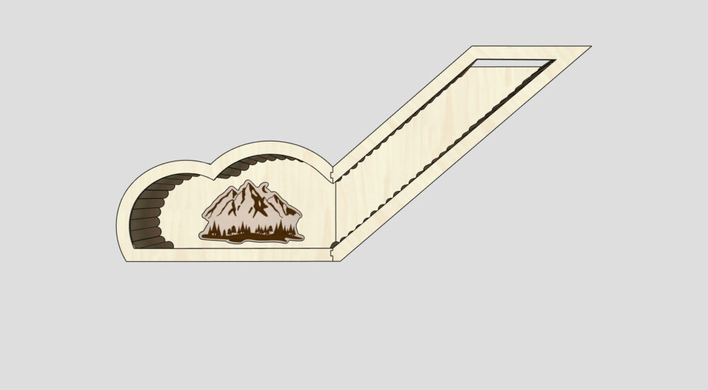 So kann eine aufgebaute Watchbox aussehen, wenn der Patch Berge&Wald angebracht ist