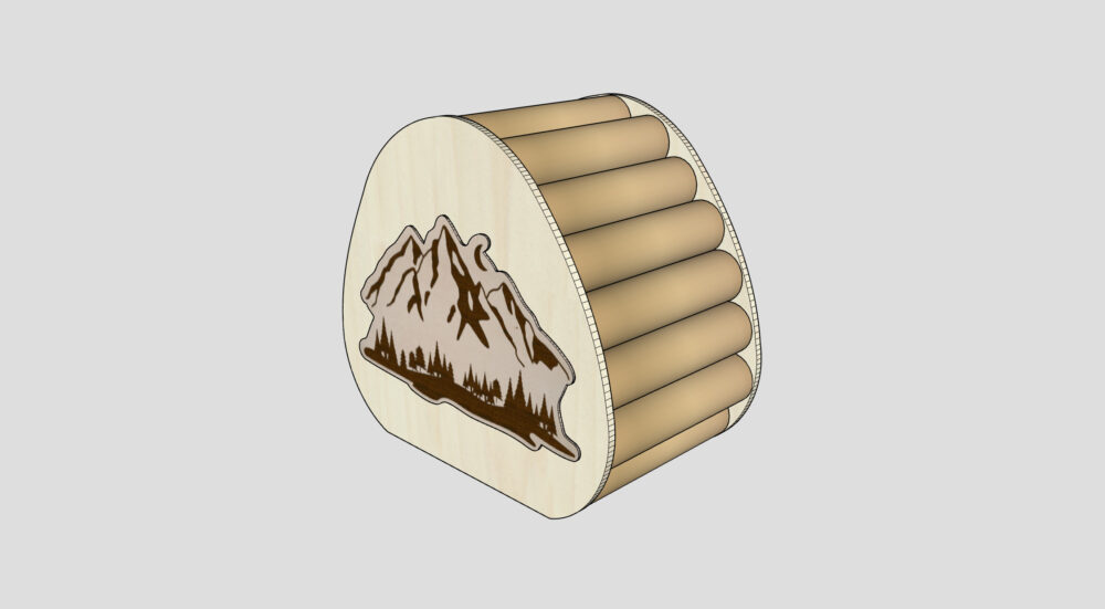 Beispiel: So kann Knuffi aufgebaut aussehen, wenn der Patch Berge&Wald angebracht ist